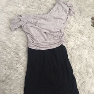 Black and gray bodycon dress